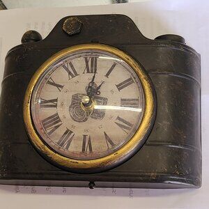 Vintage metal mantel clock Polaroid Hometime retro gift decor